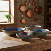 Denim Spanish Hand Painted Spiral Dish Bundle