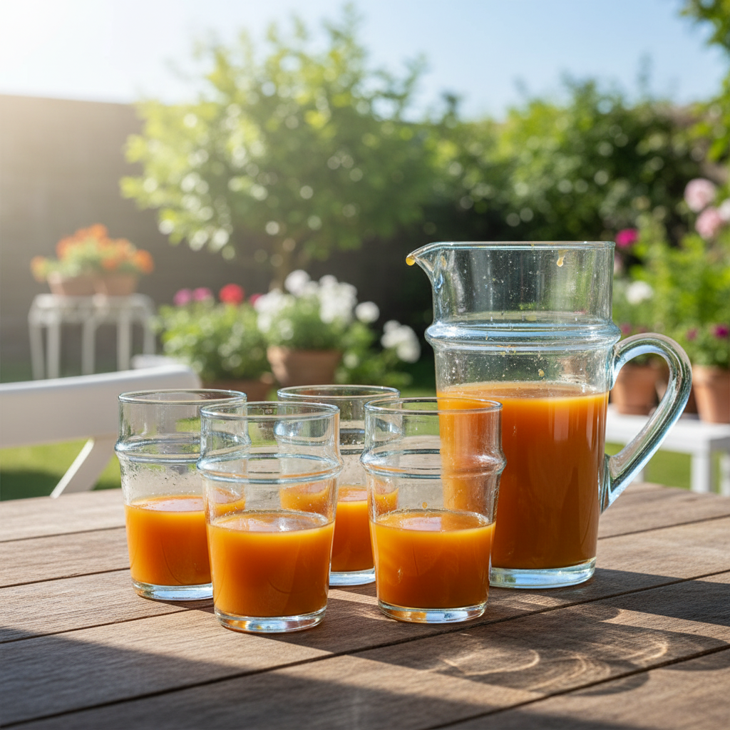 Moroccan Handmade Recycled Glass 1 litre Jug