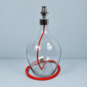 Chrome Top Mouth Blown Recycled Glass Lamp 64cm