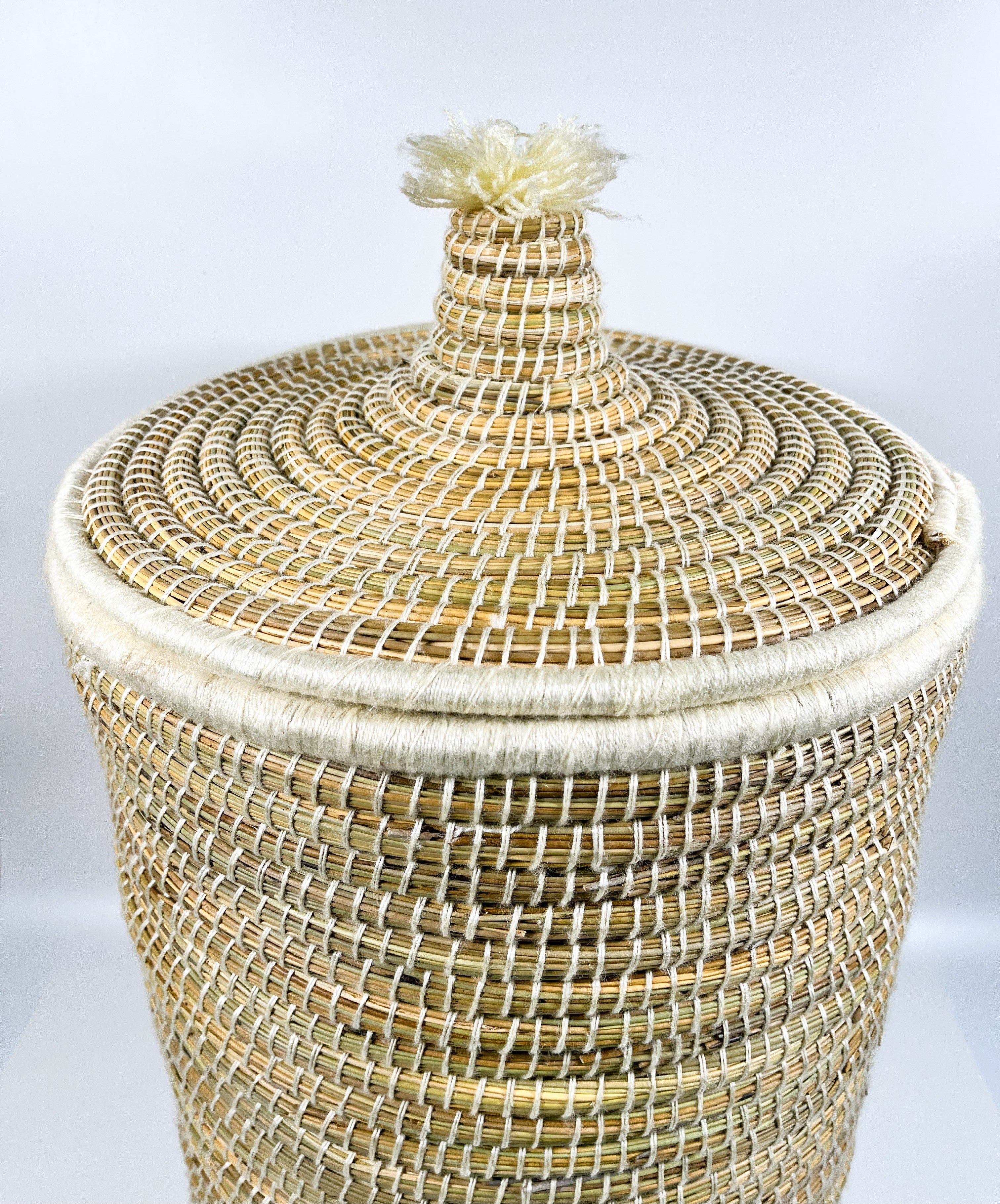 Moroccan Handmade Laundry Storage Basket with Lid