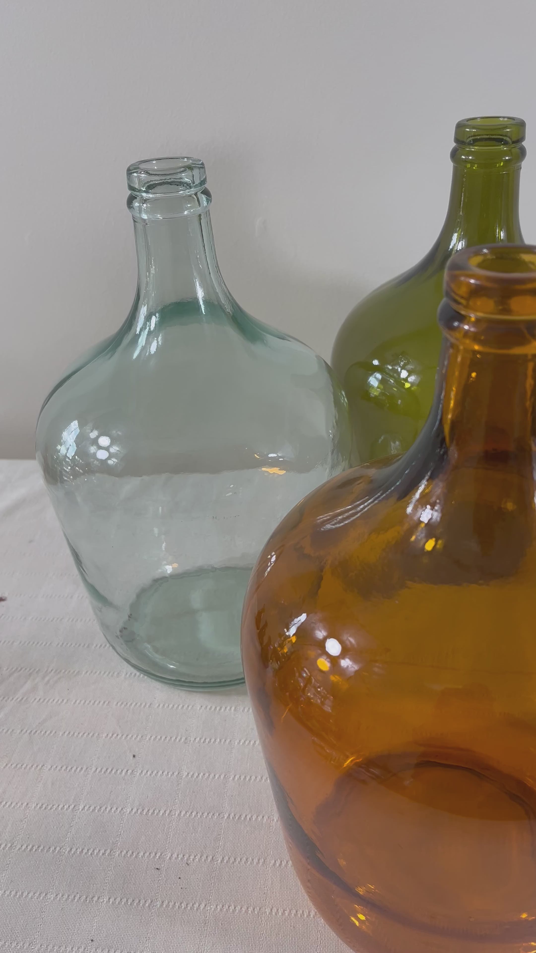 Garrafa Demijohn Bottle  Recycled Glass Vase 30cm