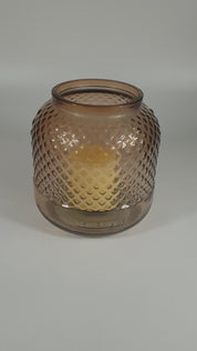 Recycled Glass Diamond Vase / Tea Light Holder 19cm