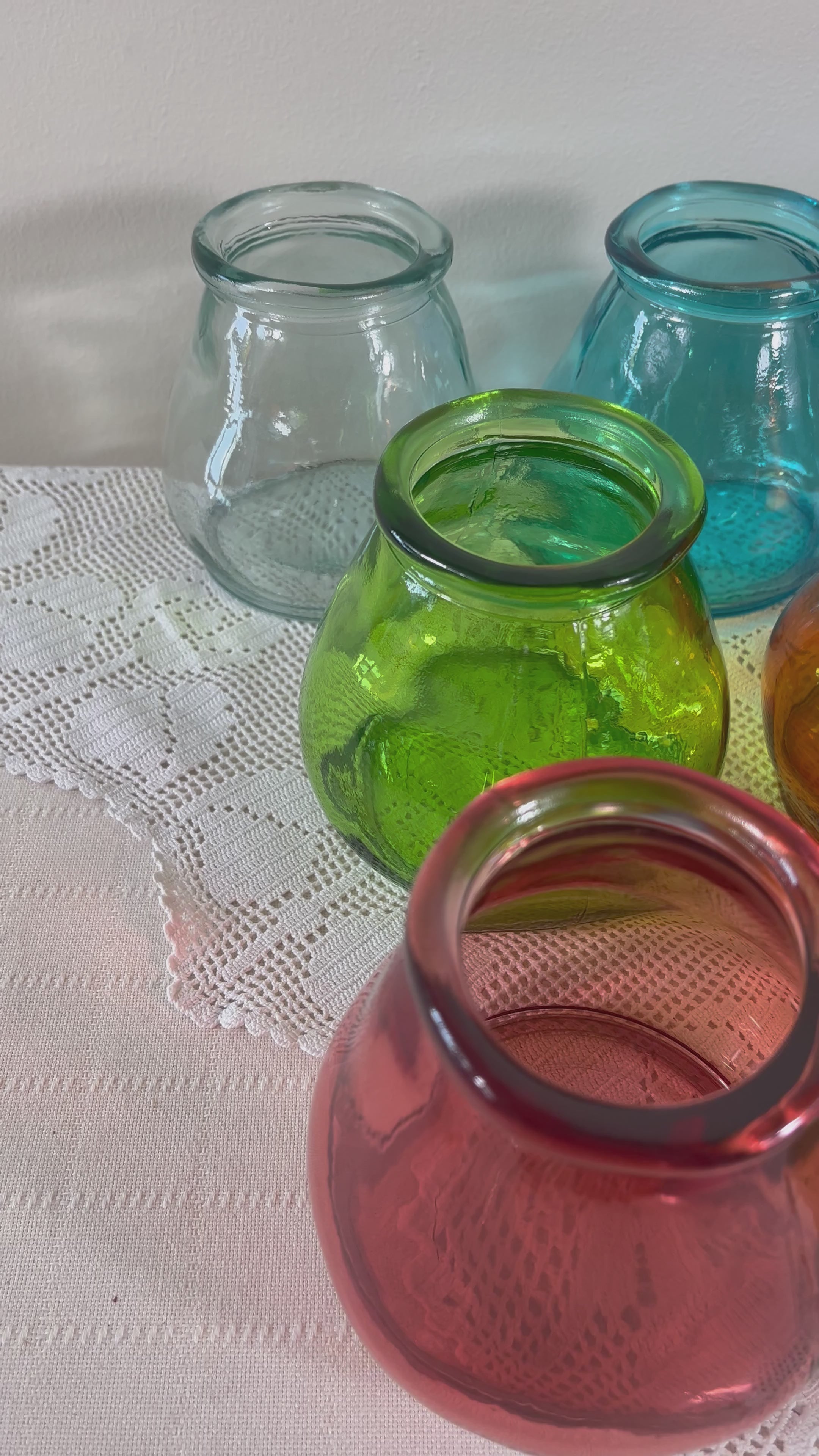 Recycled Glass colourful Tea Light Holder