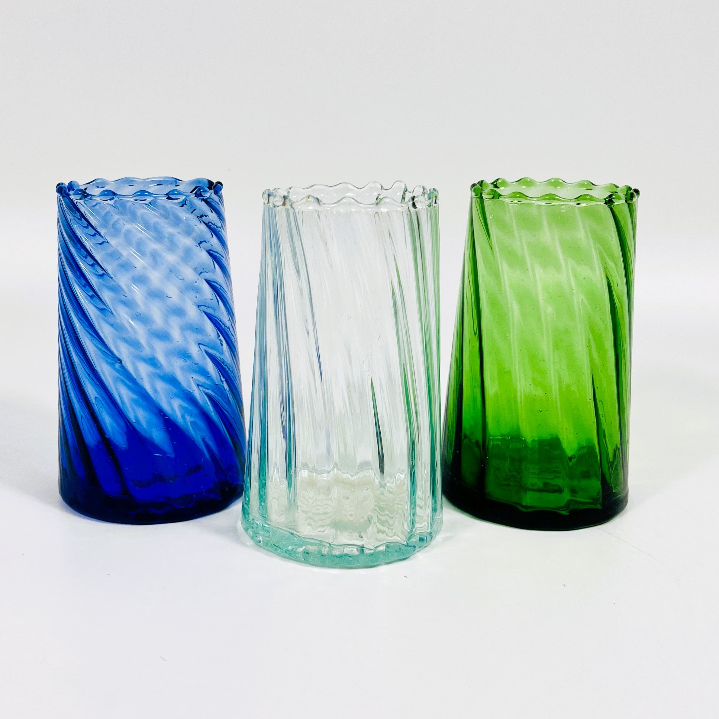 Moroccan Handmade Recycled Glass Twist Tumbler - 330ml