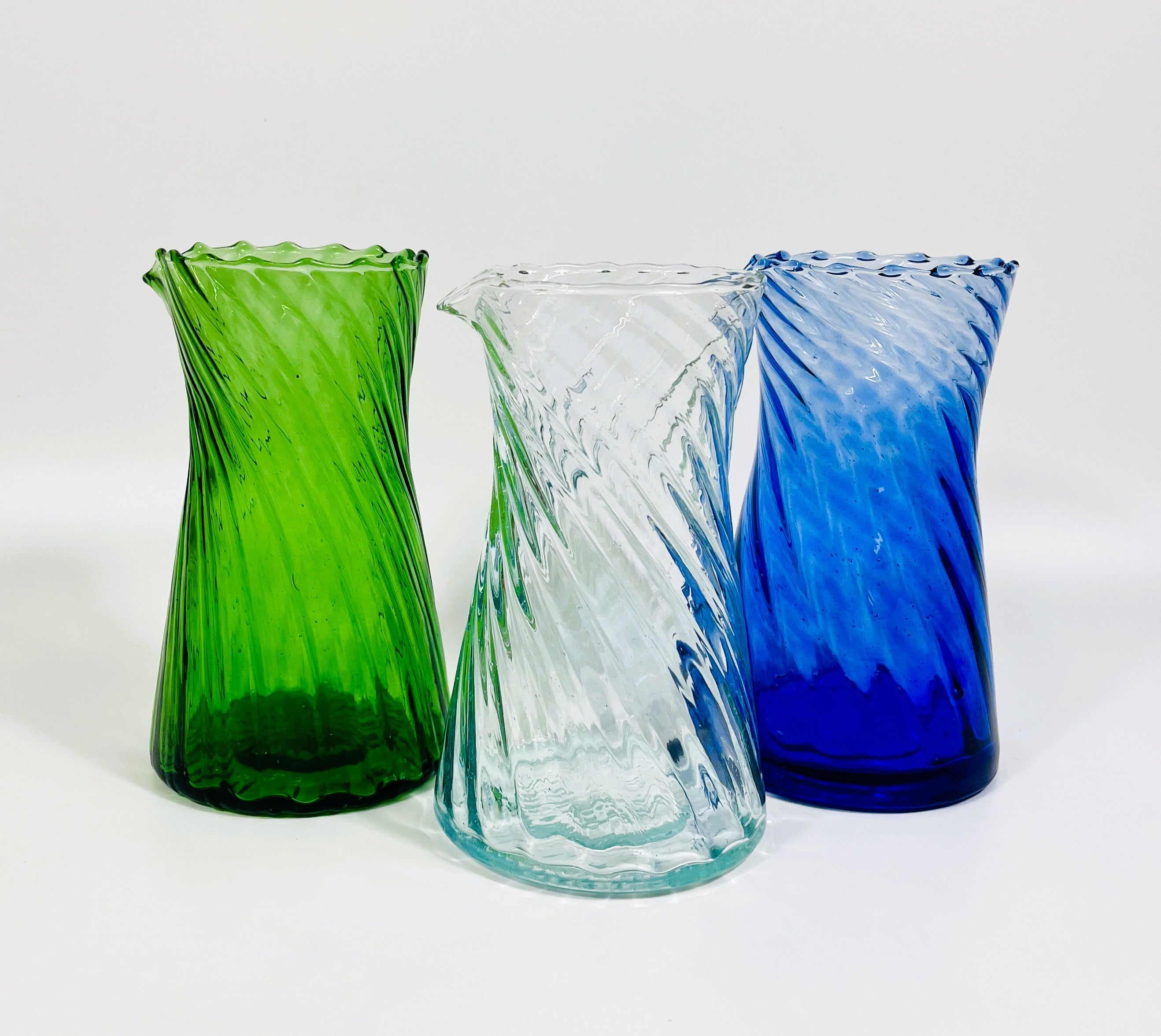 Moroccan Handmade Recycled Glass Twist Carafe - 1 Litre